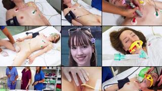 Katie in ICU, CPR, Defib, Catheter, Intubation, Stething, 5 lead ECG