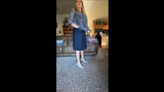 Deb's First Wear of Her Gray Comfort Plus Pumps Was to Work & Fucks Hubby Afterwards 5 (9-8-2021)