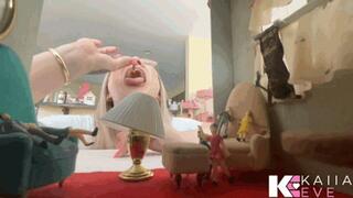 Tiny Realizations: Day 3 Mean Giantess Breeding for Feeding Experiment at Kaiia's Tiny Playhouse - tiny POV