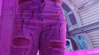 TAN BEDDING AFTER WORKOUT