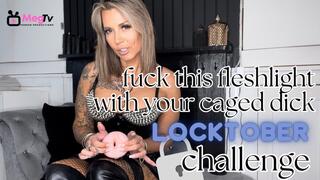 Fuck this flesh light with your caged cock