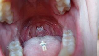 Lania has the smallest slave she ever had and she plays with him inside her mouth