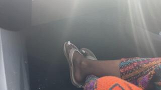 “Dirty car floor n pretty feet”