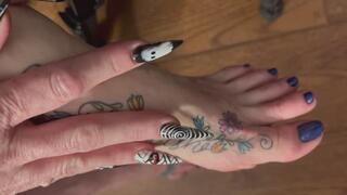 Close up Self Foot Tickling with Harmony