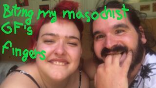 Biting my dumb girlfriend’s fingers - imachiiix6