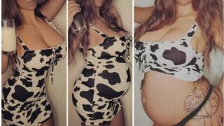 Belly bloated with milk