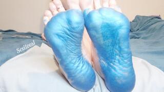 Blue metallic soles