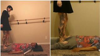 Trampled stomped and brutal face standing by Wednesday Addams - Full HD