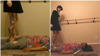 Trampled stomped and brutal face standing by Wednesday Addams (Dual Angle) - Full HD