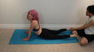 Nina Luck gives workout lessons while being tickled very brutally at the same time