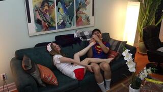 couple get to know each other better at a Halloween party, they find out they both have a tickle fetish and wanna tickle each other without mercy