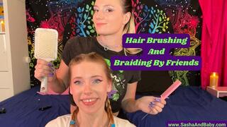 Hair Brushing and Braiding by Friends in the Bedroom