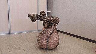 Leopard print tights long legs! MP4