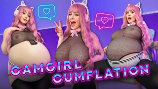 Camgirl Cumflation - Desperate Cum-Filled Belly Expansion