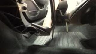 Milly Struggles To Drive The Boyfriends Car (Bare Legs) - Pedal View