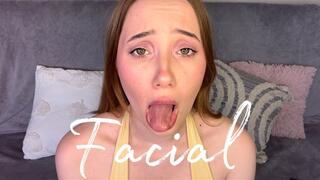 Cute girl begging for facial