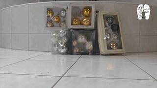 Christmas tree decorations under Chucks