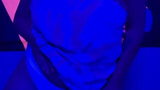 Seductively wetting panties in the black light