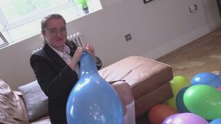 Tamsin's balloon popping fun