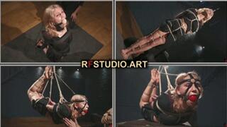 Bramble - Long Bondage & Gag Slave Training - From Leather Restraints and Bastinado to Rope Hogtie Suspension (FULL HD MP4)