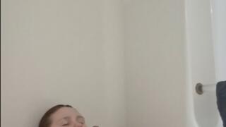 Bubble bath smoking cigar and using a toy