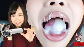 Nanoka YUHO's Seductive Tongue - Cum in Her Mouth