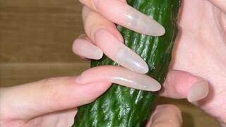 #47 - Jerking cucumber with shiny long nails