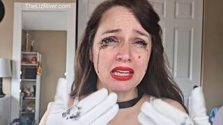 Cinderella's Tears: Crying Real Tears with Liz River, Ruined Make Up, Embarrassed Female, Close Up