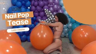 Beatriz vs Giant 24'' Balloons: A Sensational Nail Pop Looner Showdown! - 4K