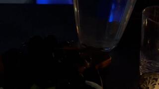 A romantic evening in the luxury whirlpool, with a slave under the water