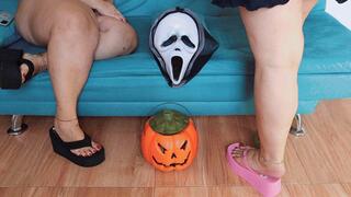 BBWomanlicious - Juliette and Dolce Amaran Halloween Clips Compilation - BALLOONS B2P - DANGLING - TICKLING - SLIME AND FOOD CRUSH