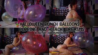 Halloween Punch Balloons - Popping and Hitachi Orgasms MOV