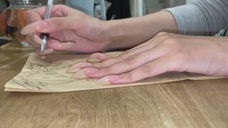 #69 - Drawing and long natural nails