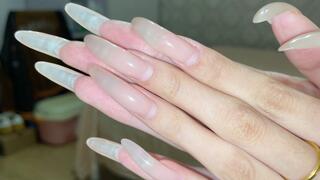 #79 - Long natural nails from the side