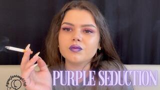 Purple Smoke Seduction: Close-Up Vaping & Smoking