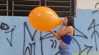 Natalie Blows to Pop a 17" Tuf-Tex