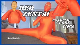 Red Zentai makes Lina a Horny Slut