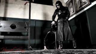 Leather reverence: Mistress Lily Dupont’s puppy worships Her divine attire