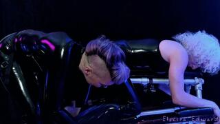 Latex Clad Valeska Fist Fucking And Pegging Edward Over Bench