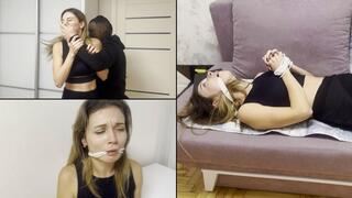 Milana opens the door to a stranger and gets bound