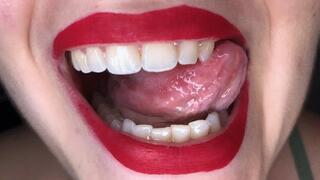 Shiny teeth and yawning