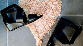 Stomping Crunchy Chips In My New Wedges - Foot Food Crushing In Shoes