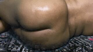 size comparsion -  Giantess MXDominion rests on a tiny city, giantess special effects, assfetish, female domination  4k