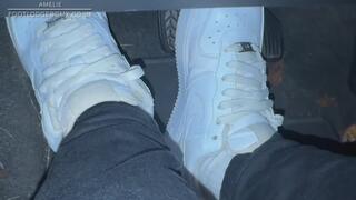 Driving and revving in my Nike Sneakers