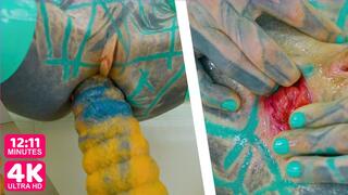 Anal Masturbation Gapes and Prolapse with Giant Dildo (4K MOV)