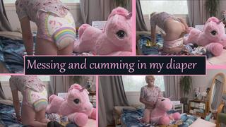 Messing and cumming in my diaper