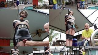 Submissive T-Girl tape bound ball stretched CBT bound orgasms (MP4 SD 3500kbps)