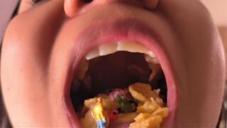 vore tiny man with cereal