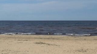 Hot Mom on the Beach in White Swimsuit