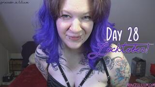 Tattooed brat femdom Princess Lilium gives you Locktober day 28 task! Edging, public play, tease and denial! (HD mp4)